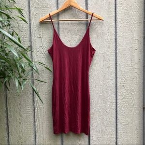 NWT Pitaya maroon body con scoop neck mini dress